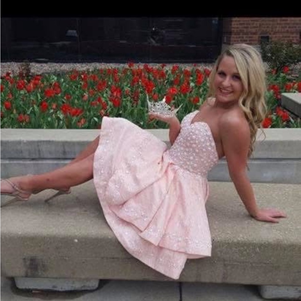 Mac Duggal Strapless Pink Dress